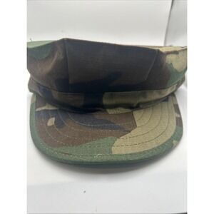 Vintage US Military Woodland Camo‎ BDU Patrol Cap Large Propped International